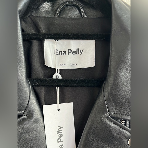 ☑️SOLD☑️ Ena Pelly Oversized New Yorker Biker Jacket in Black & Silver - Picture 4 of 16